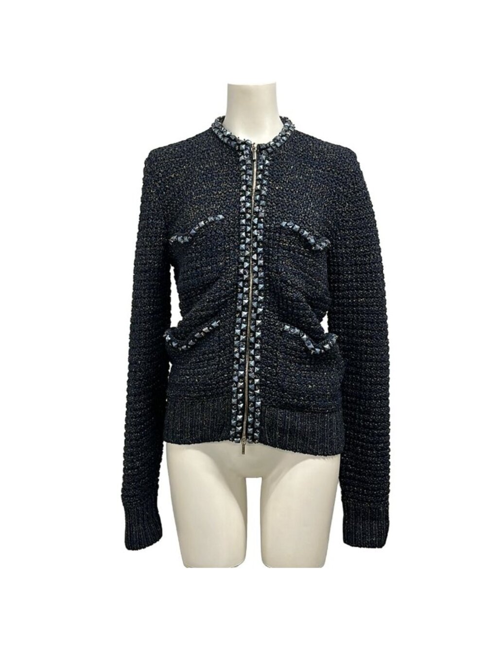 Chanel Jacket S Dark Navy Cotton